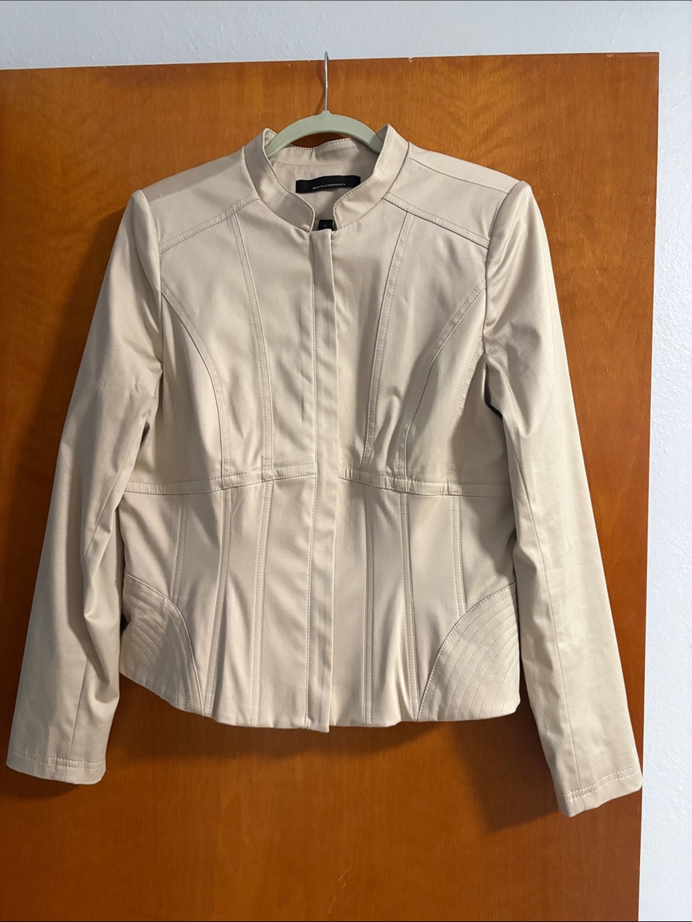 White House Black Market Cream Structured Jacket